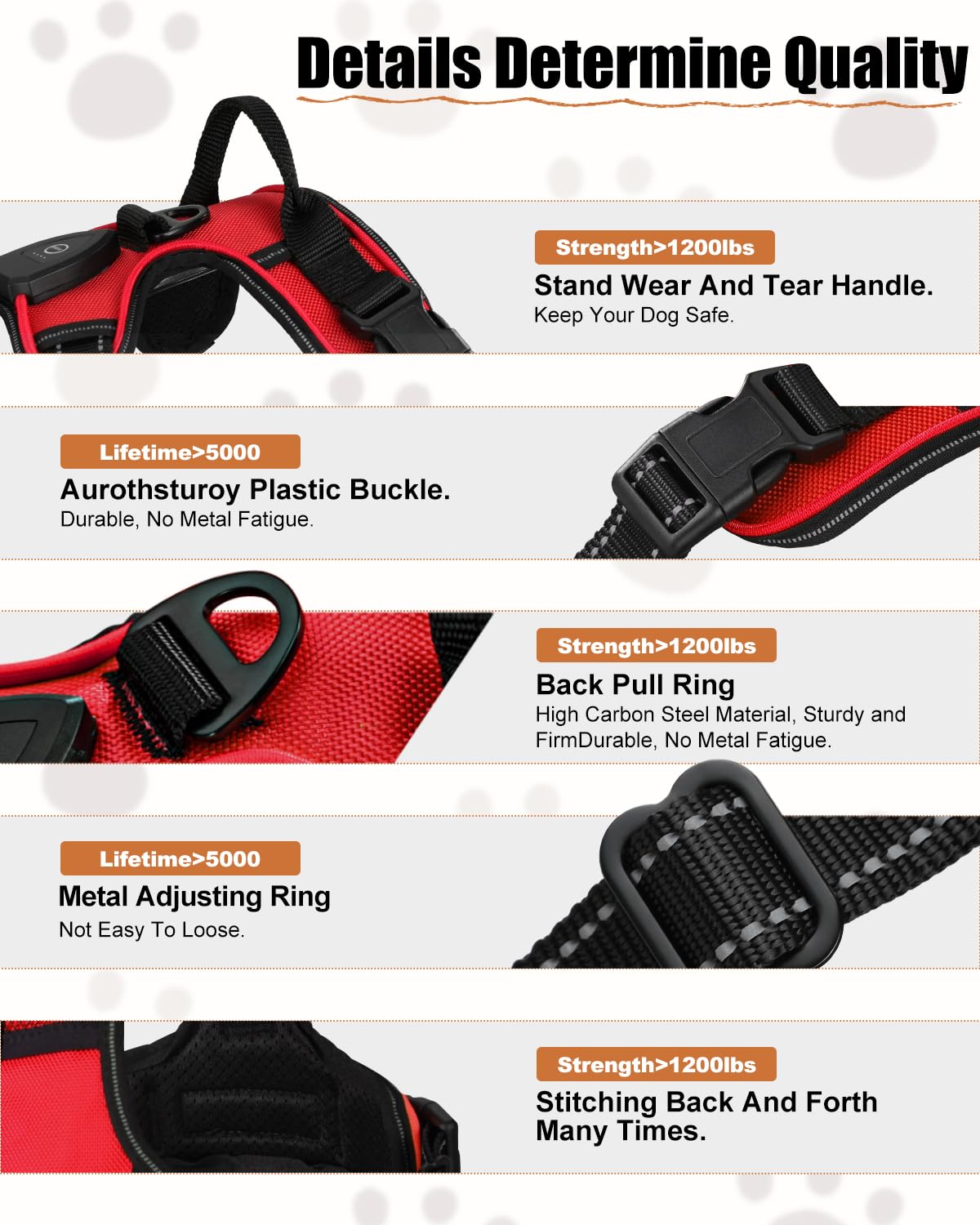 Villabliss light up dog harness breathable inner padding keeps dogs comfy.