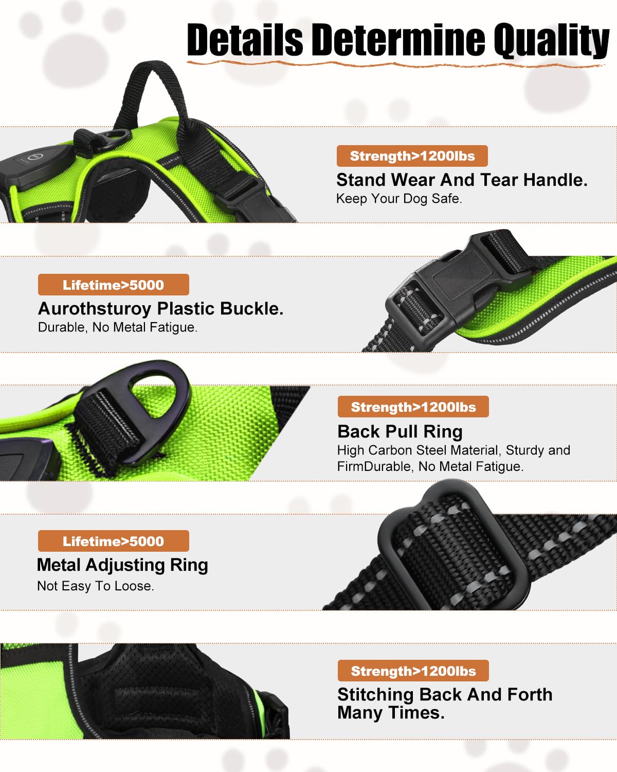 Villabliss Light Up Dog Harness soft sponge liner for breathable comfort