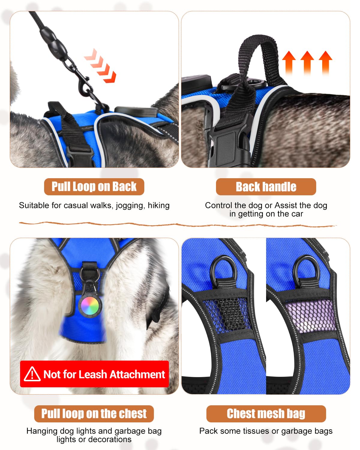 Villabliss Oxford-dog-harness durable material supports active dogs during outdoor adventures