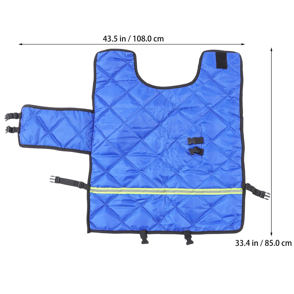 VILLCASE calf warm coat blue back view highlighting snug fit for winter wear