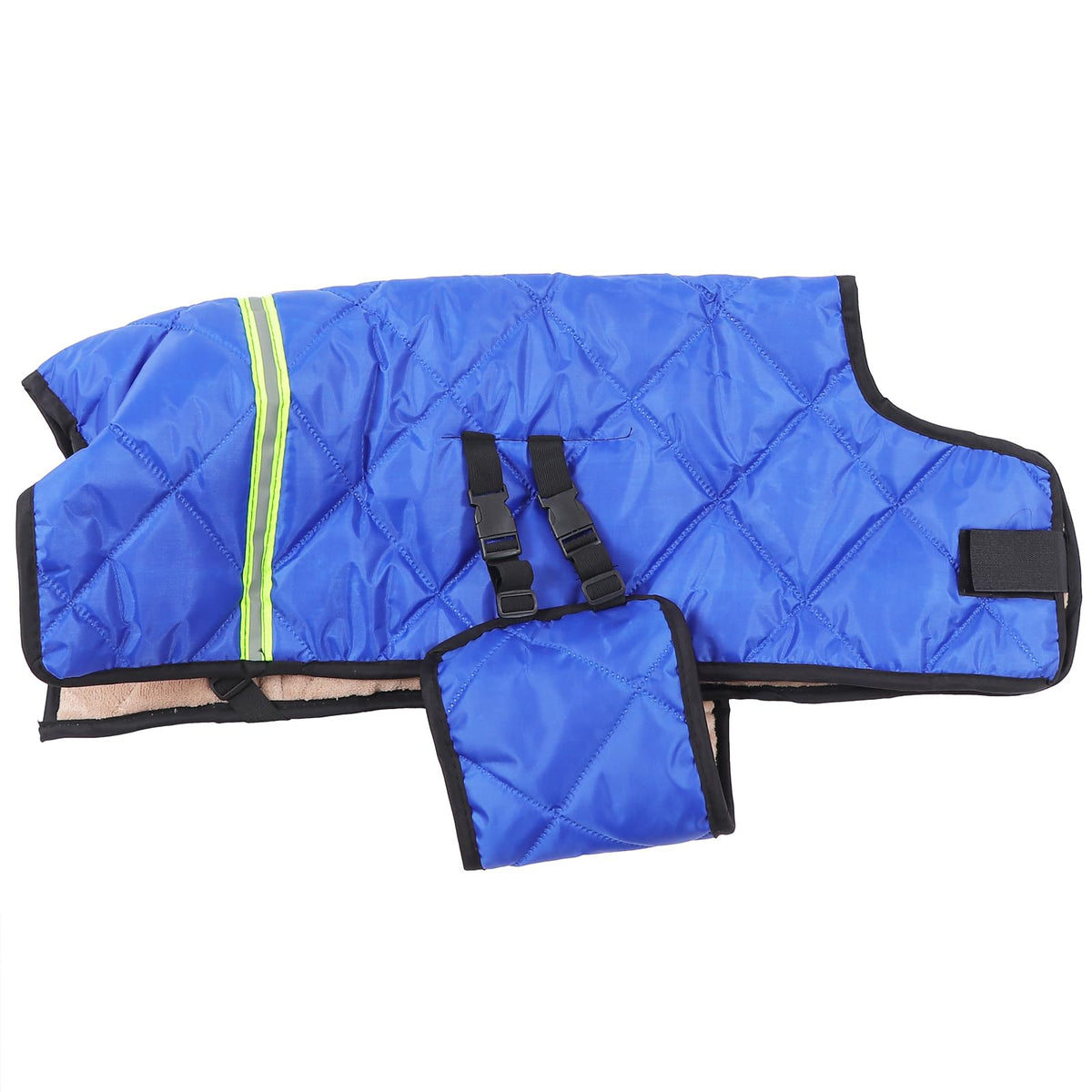 VILLCASE calf warm coat blue front view showing thick insulated fabric for warmth