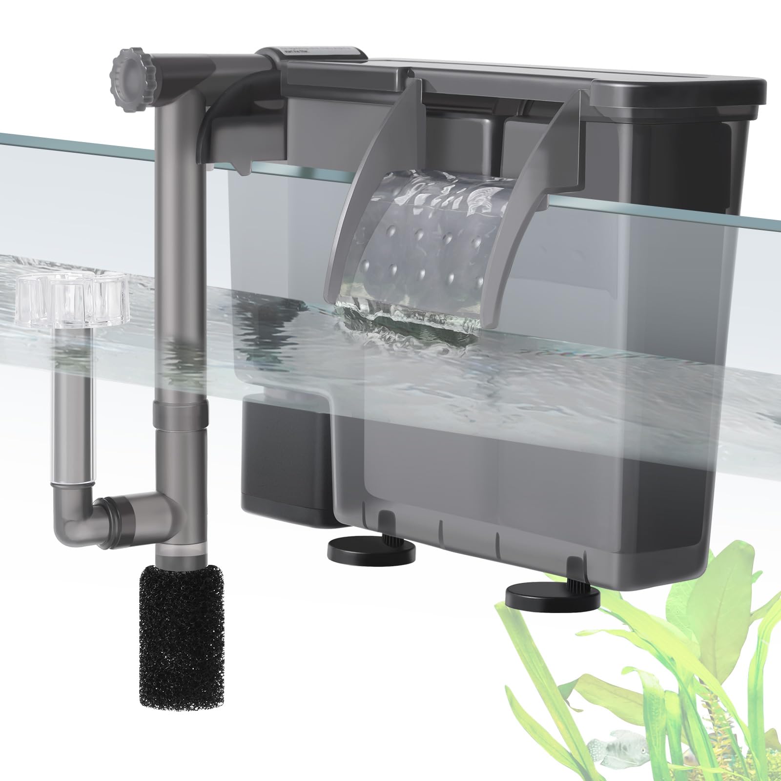VILLNO 5W Hang-On filter front view shows space-saving, quiet operation.