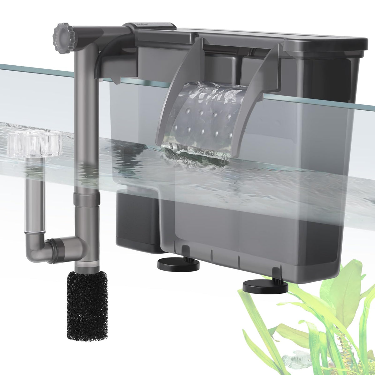 VILLNO 5W Hang-On filter front view shows space-saving, quiet operation.