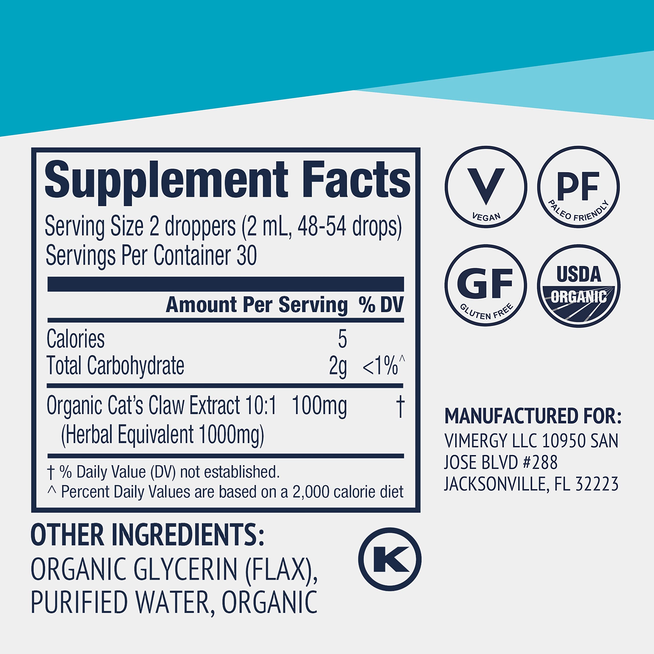 Vimergy Organic flax glycerin ingredient closeup on a clean extract