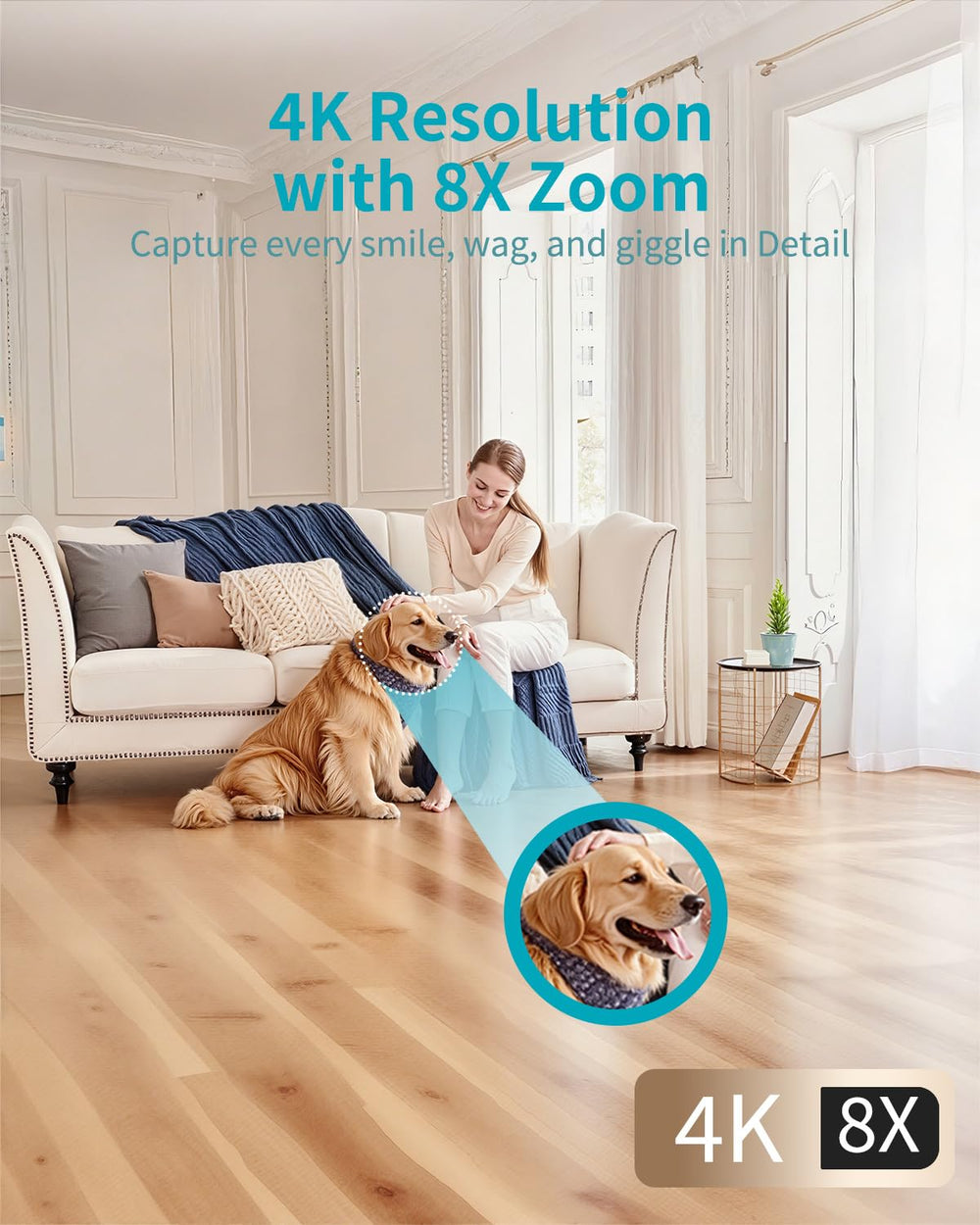 VIMTAG indoor-camera-360-view-8x-zoom captures full-room activity across spaces