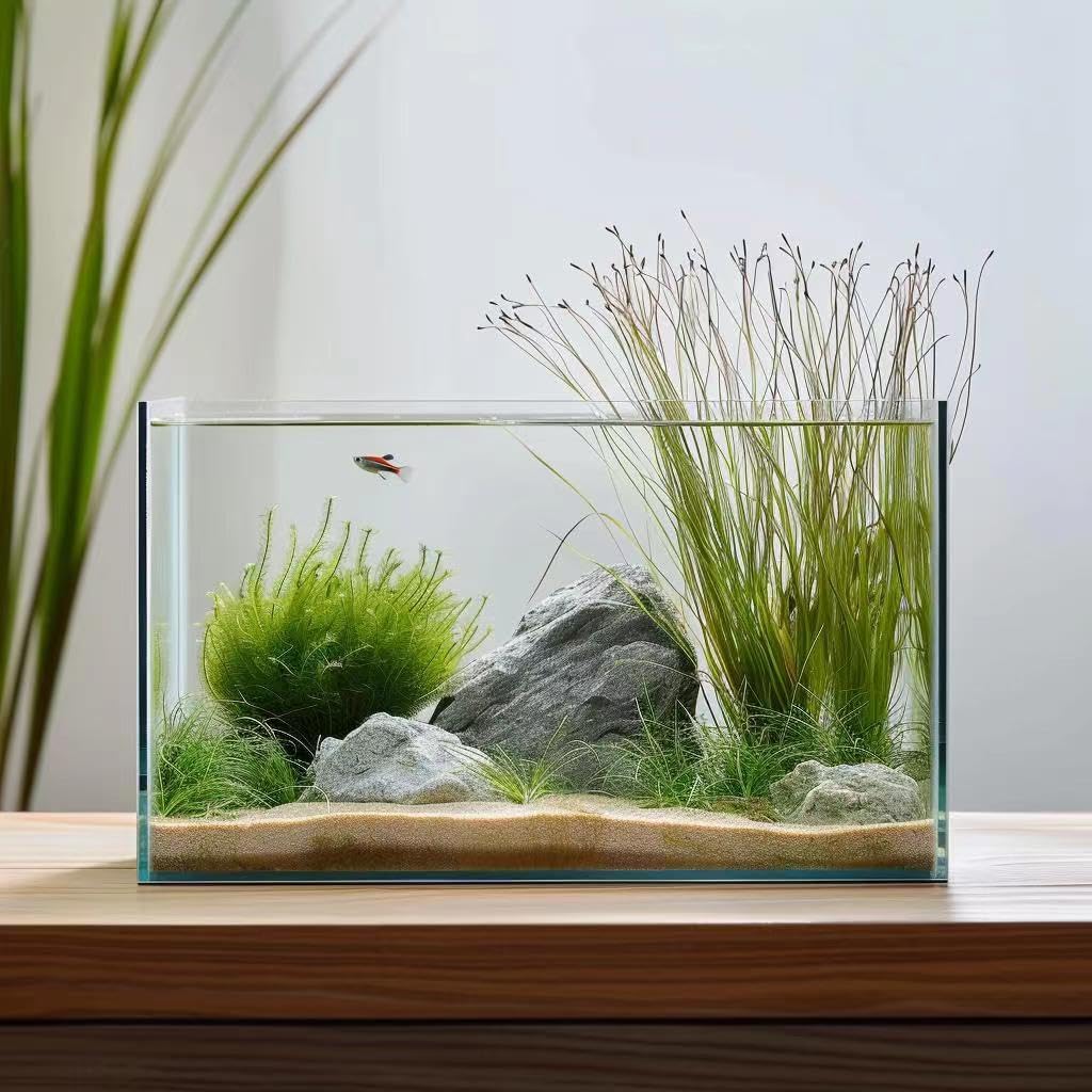 Vimvins 10-gallon frameless glass fish tank offers a pristine, crystal-clear view for any setup.