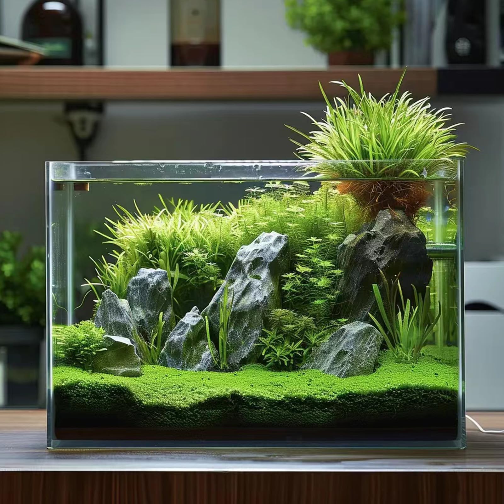 Vimvins 3-gallon glass tank edge detail highlights clean lines for a modern look
