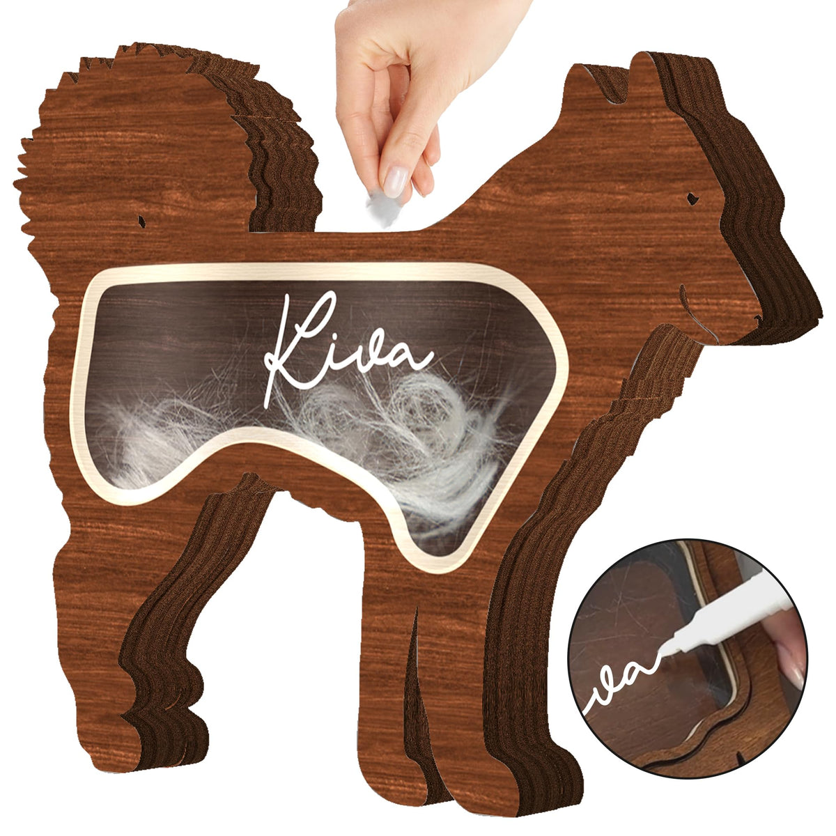 VINARTSVN Siberian Husky Keepsake Box front view highlighting premium wood craftsmanship for display