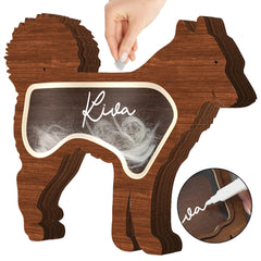 VINARTSVN Siberian Husky Keepsake Box front view highlighting premium wood craftsmanship for display