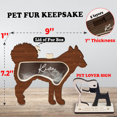 VINARTSVN Siberian Husky Keepsake Box inner view showing fur storage for cherished memories