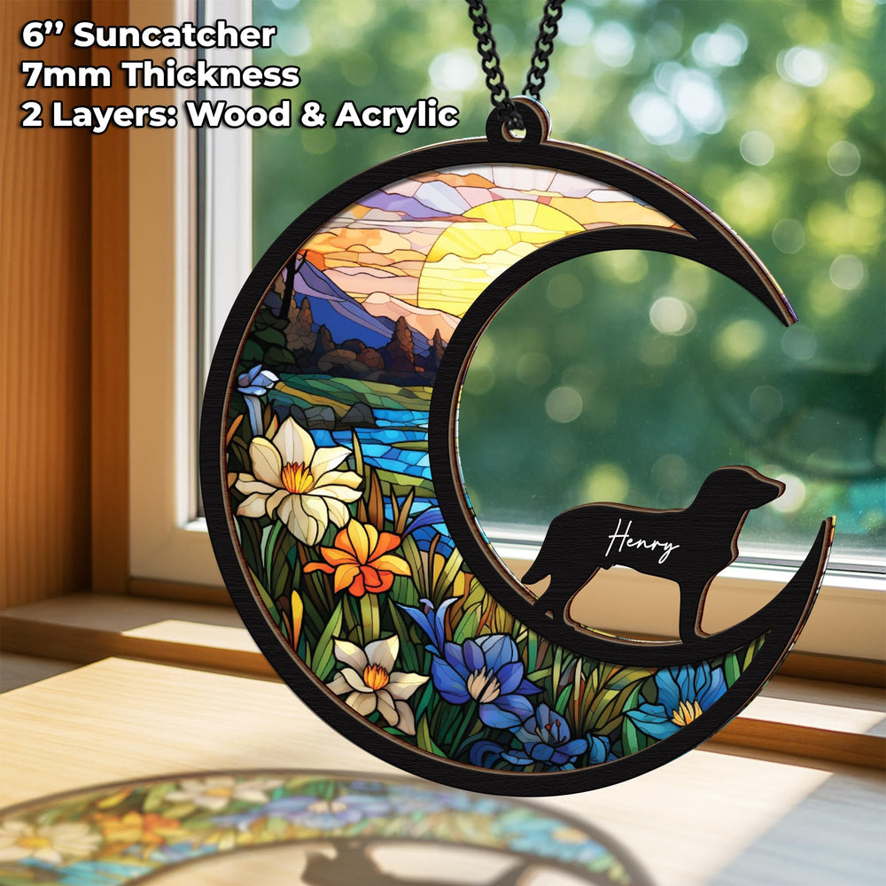 Vinatimes custom name option suncatcher for Chesapeake Bay Retriever personalizes memory.