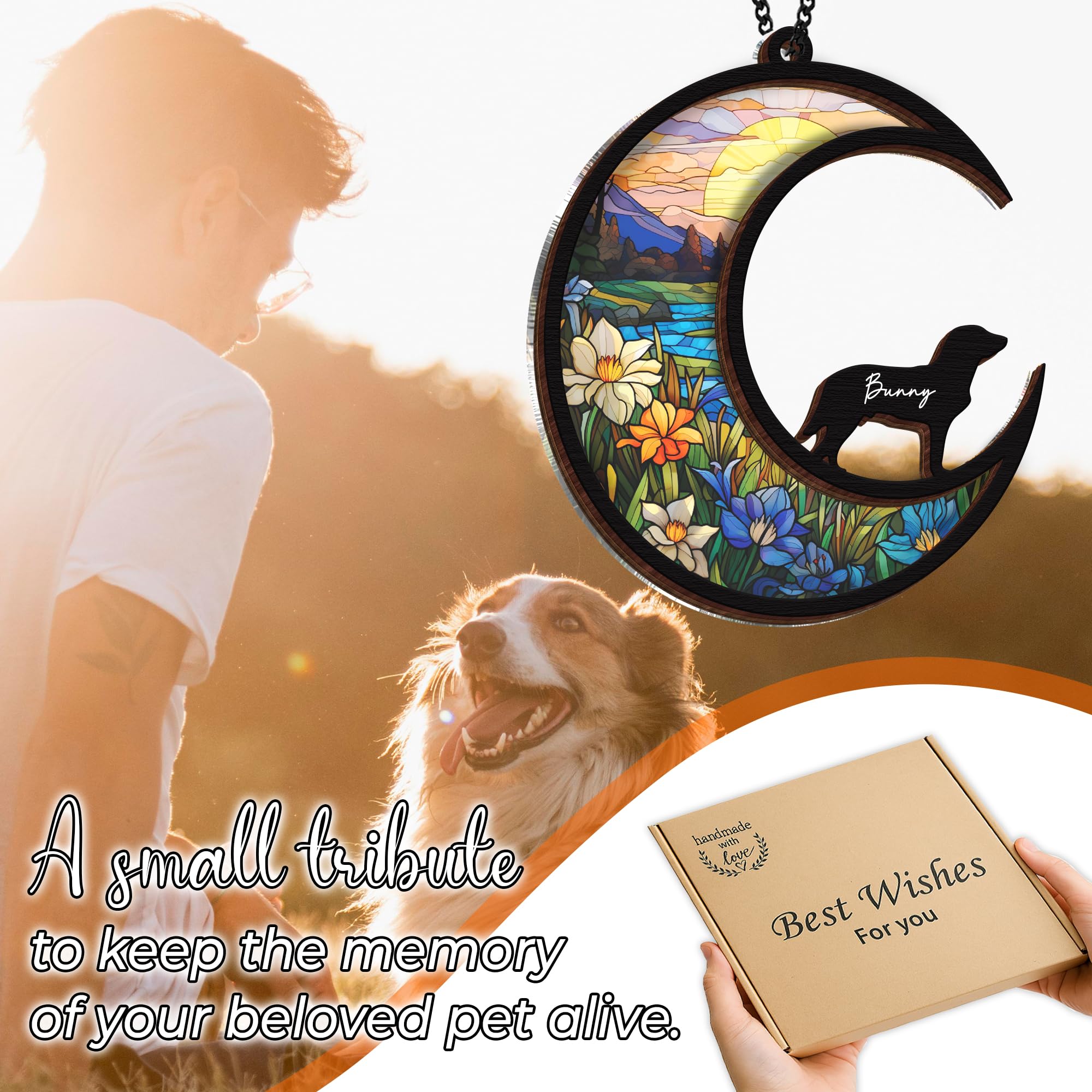 Vinatimes inscription pen suncatcher lets you add your dog's name or message.