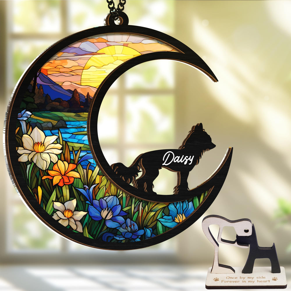 Vinatimes memorial suncatcher for Chinese Crested catching sunlight for heartfelt remembrance