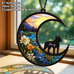 Vinatimes memorial-suncatcher customization pen-closeup enables personalization with pet name.