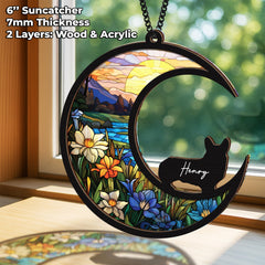 Vinatimes memorial suncatcher name engraving highlights personalization option