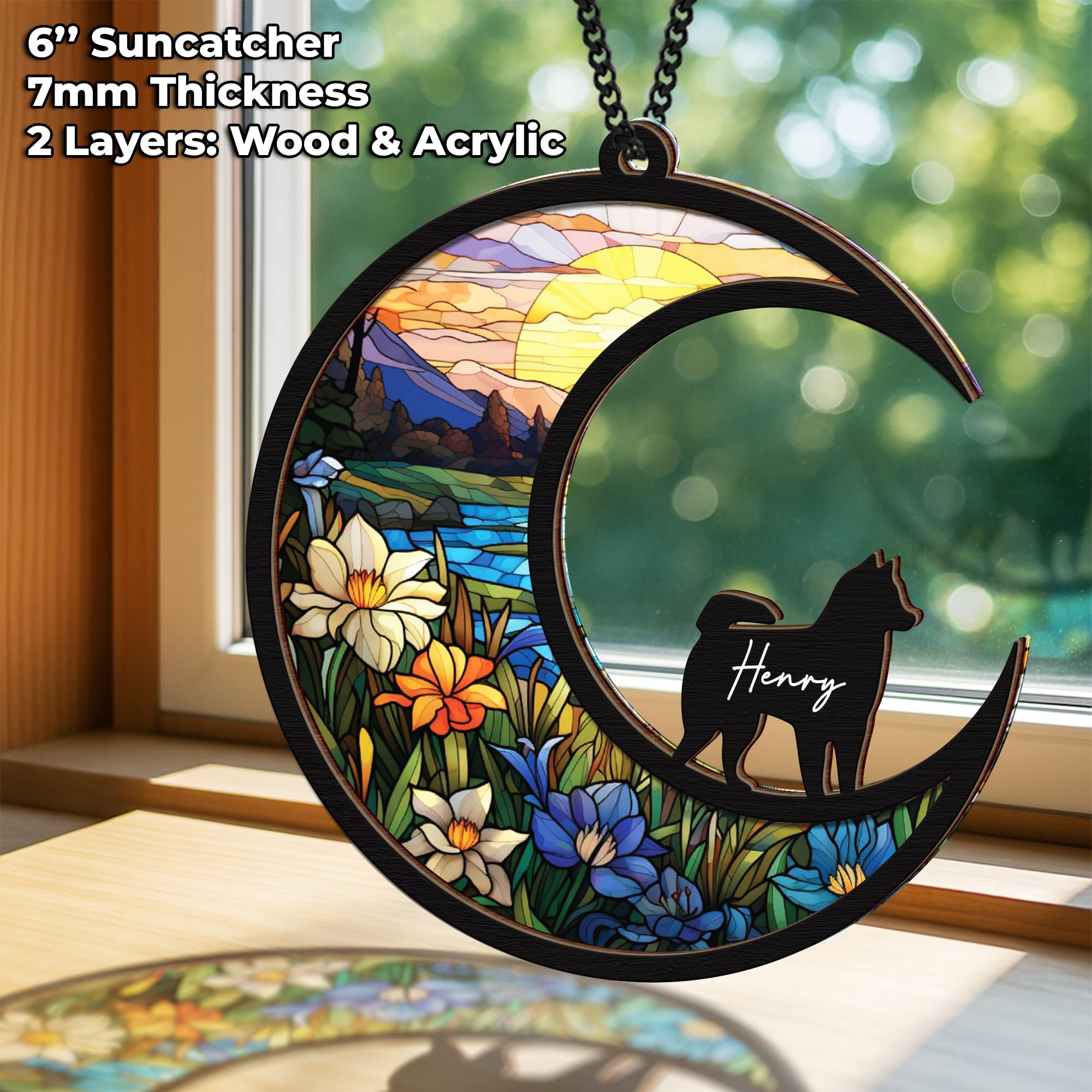 Vinatimes memorial suncatcher with pen inscription for personalized name.