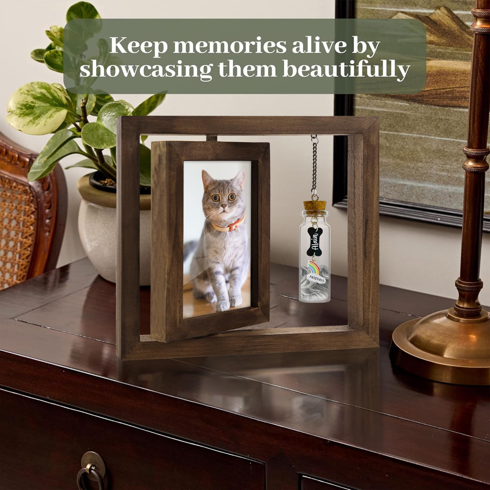Vinatimes no longer by my side heart tag complements the memory frame.