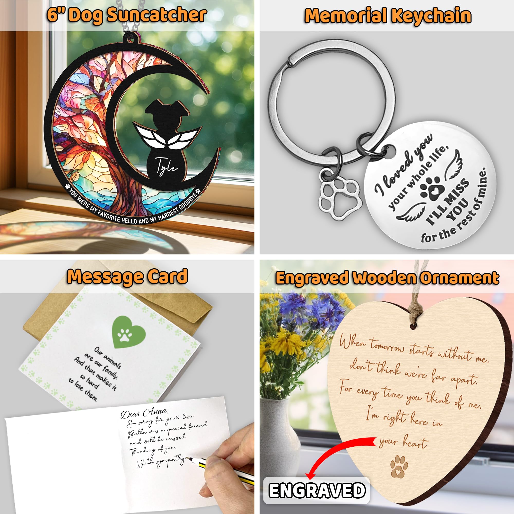 Vinatimes Stainless Steel Pet Sympathy Keychain to carry memory on keys or bag