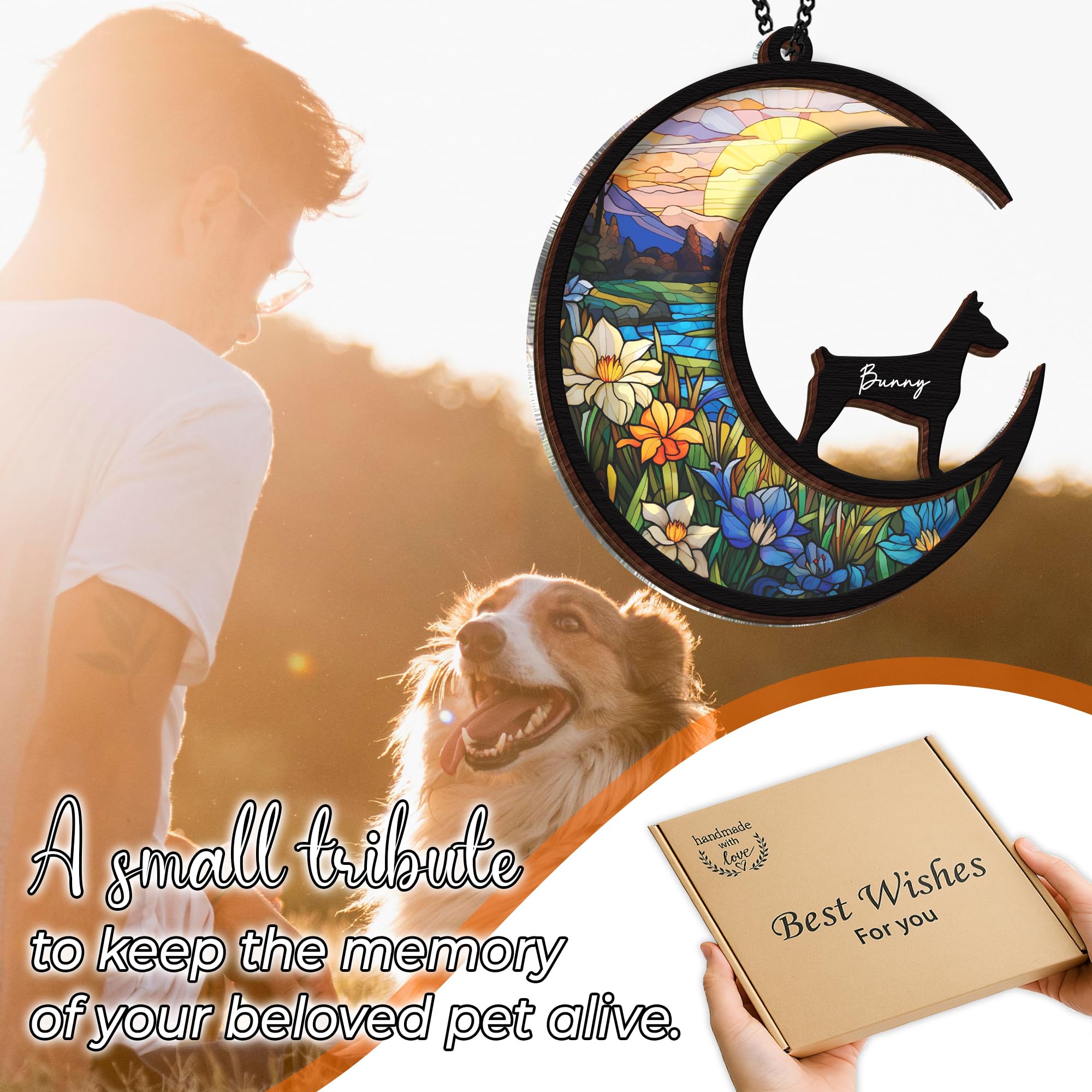 Vinatimes suncatcher with adjustable hanging chain for easy window display