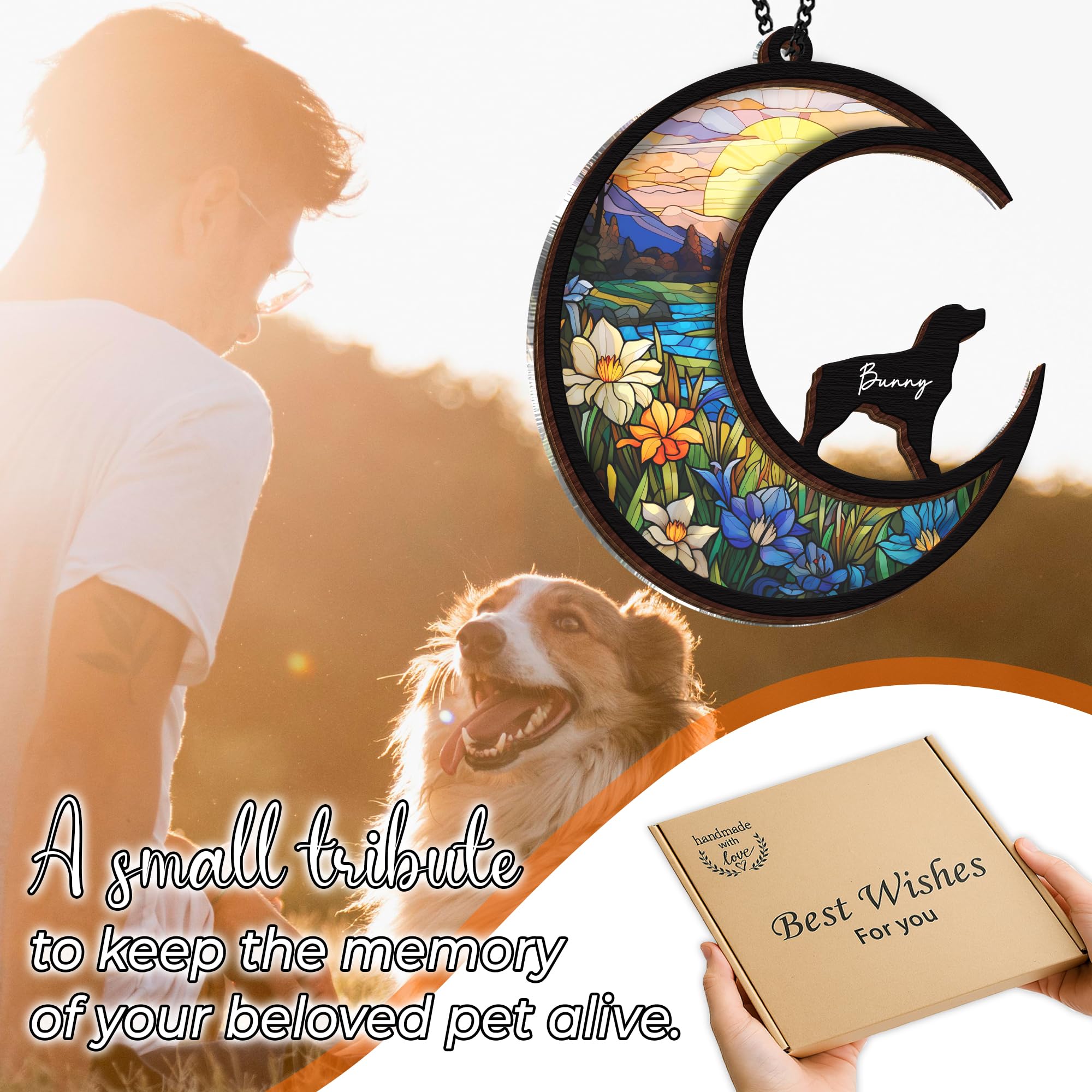 Vinatimes Sunlight Reflection on memorial suncatcher enhances memory ambiance