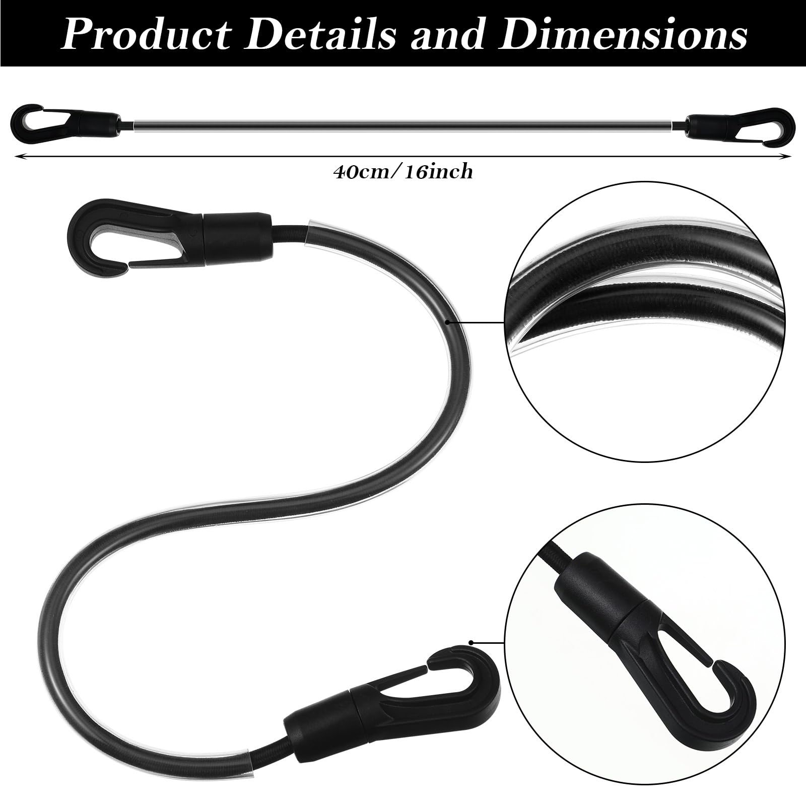 Vincreem elastic tail strap with double-ended clips enables easy attachment.