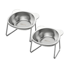 Vinqki elevated bowls tilt-angle for comfortable meals and reduced neck strain.