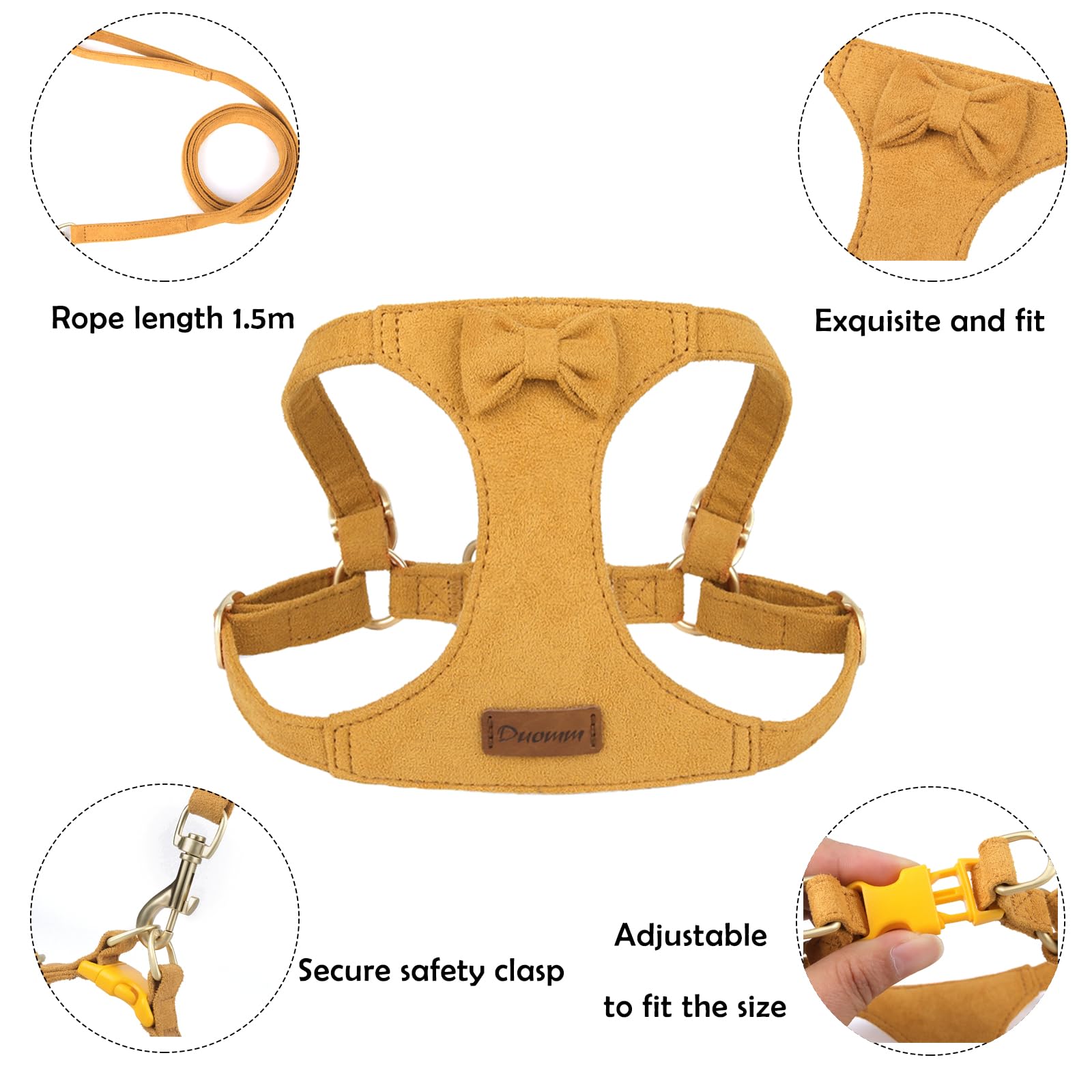 Vinqki soft breathable fabric harness detail, gentle on skin for daily wear.