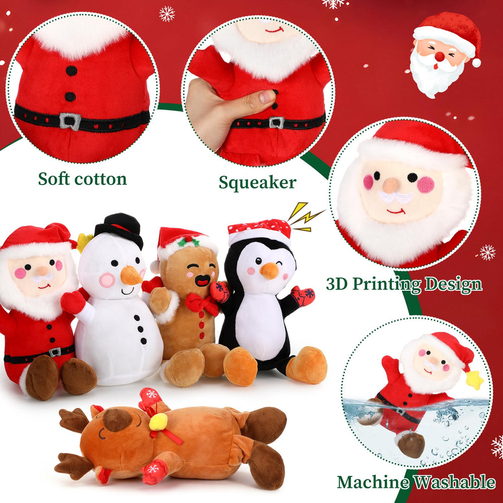 Vinsot penguin plush squeaky toy for festive fetch fun