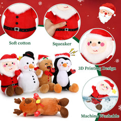 Vinsot penguin plush squeaky toy for festive fetch fun