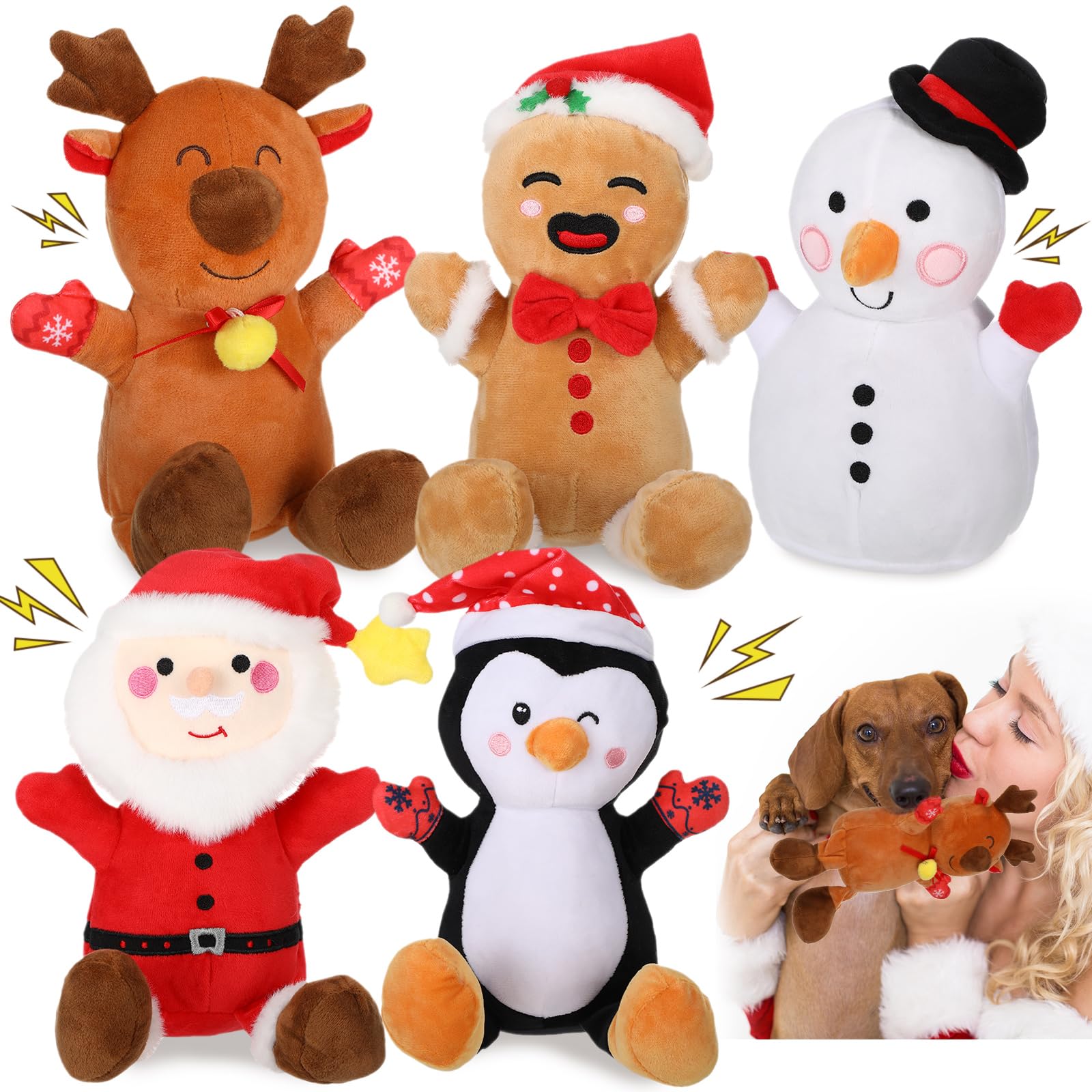 Vinsot Santa plush squeaky toy for engaging holiday play