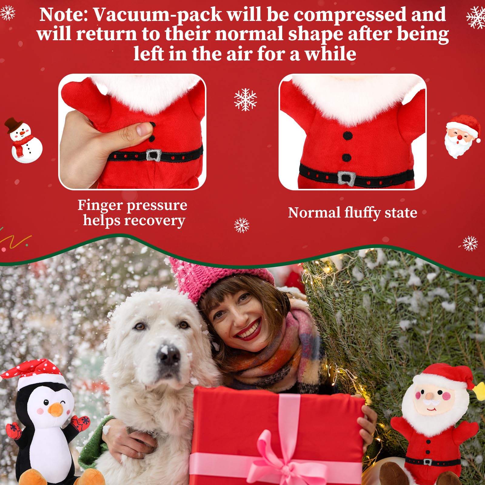 Vinsot snowman plush squeaky toy for mental stimulation