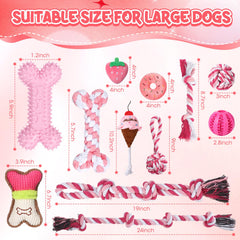 Vinsot rope-ball-toy for large dogs promotes fetch and dental massage
