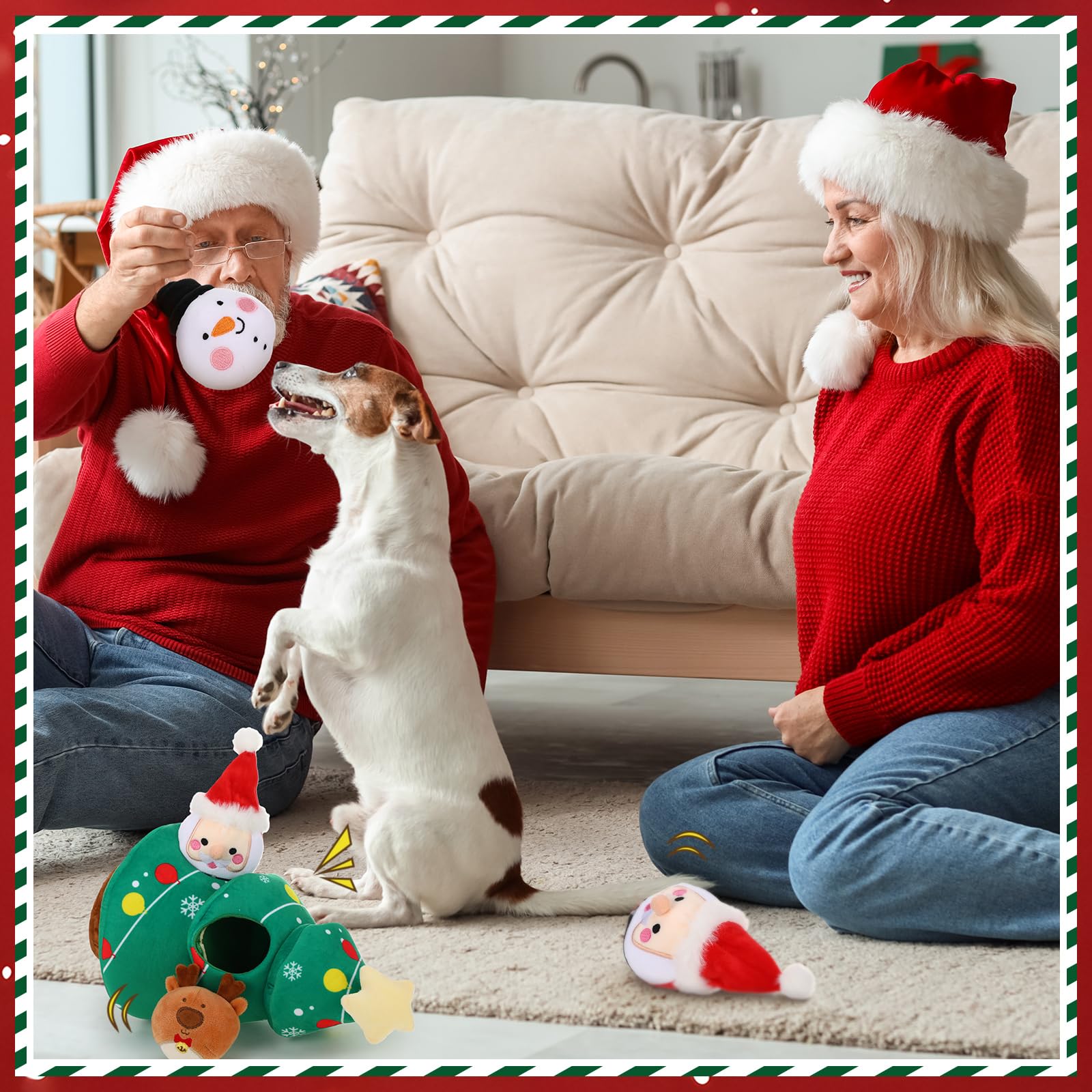 Vinsot Christmas tree toy with hidden compartments for treats or toys.