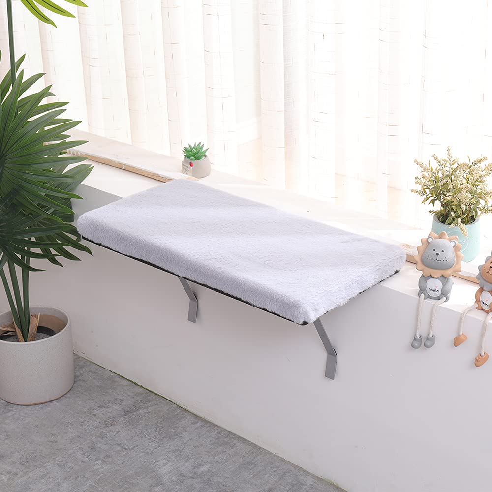VIPACE cat window perch grey frame highlights durable MDF and metal construction