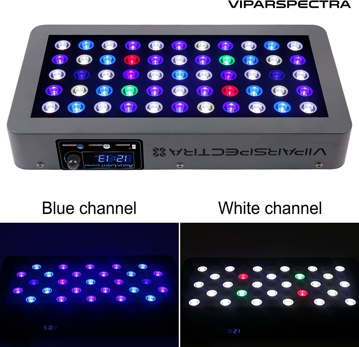 VIPARSPECTRA 165W dual-channel brightness for blue/white customization