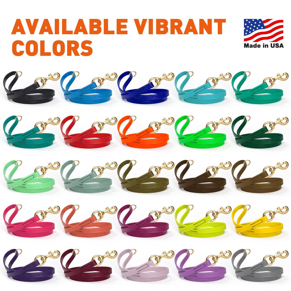 Viper Biothane leash shows flexible core that remains supple in cold and heat.