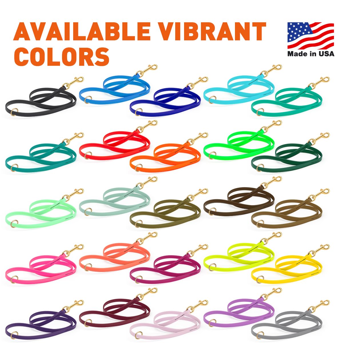 Viper Biothane K9 leash swamp-proof coating keeps odors at bay.