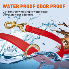 Viper Biothane leash with solid brass snap close-up showing rust resistance