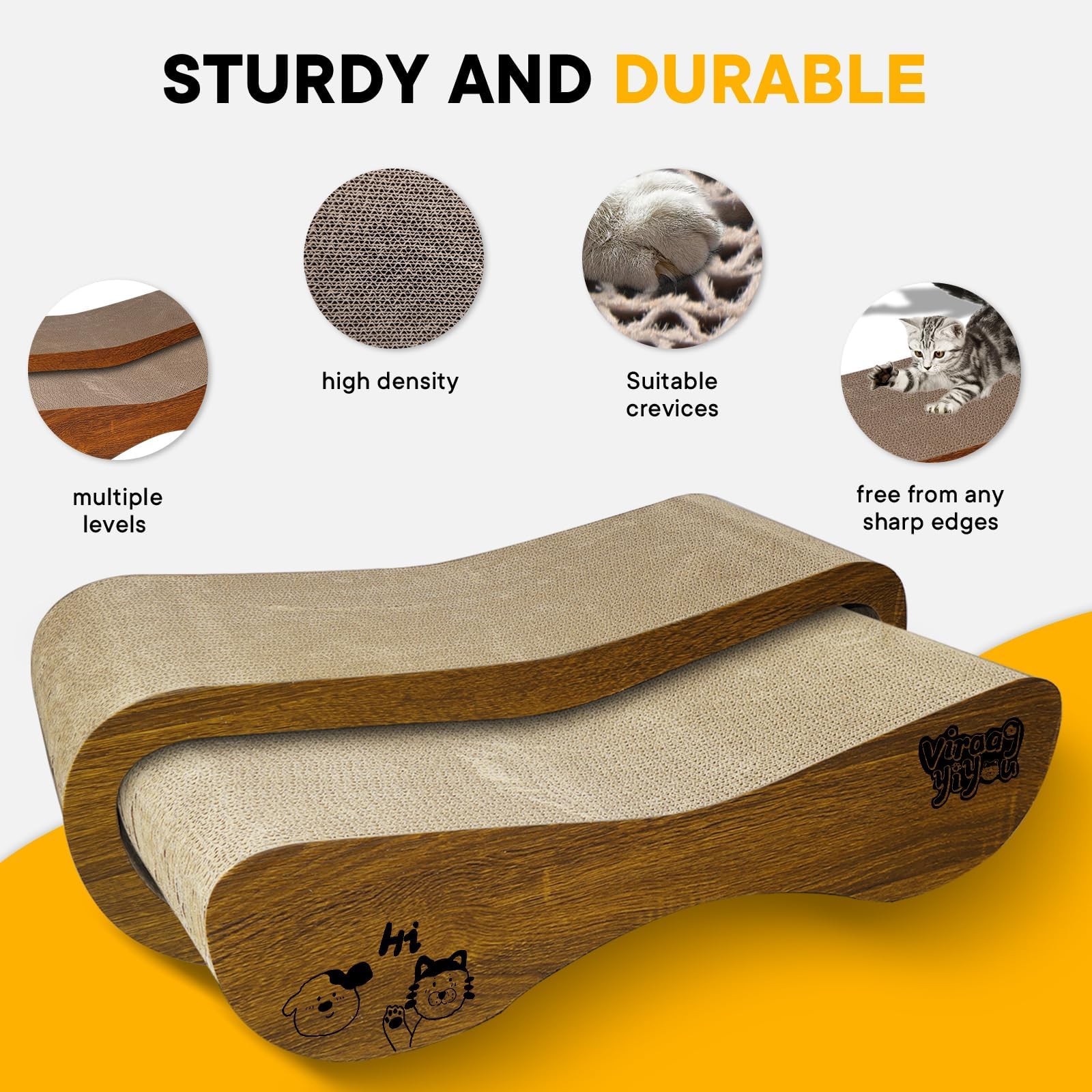 Viraagyiyou 2-in-1 cat scratcher small board suits compact spaces and quick play sessions