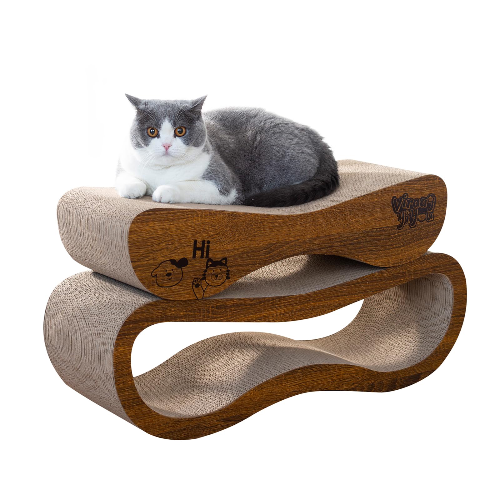 VIRAAGYIYOU cat scratcher 2in1 horizontal board provides versatile scratching and lounging space