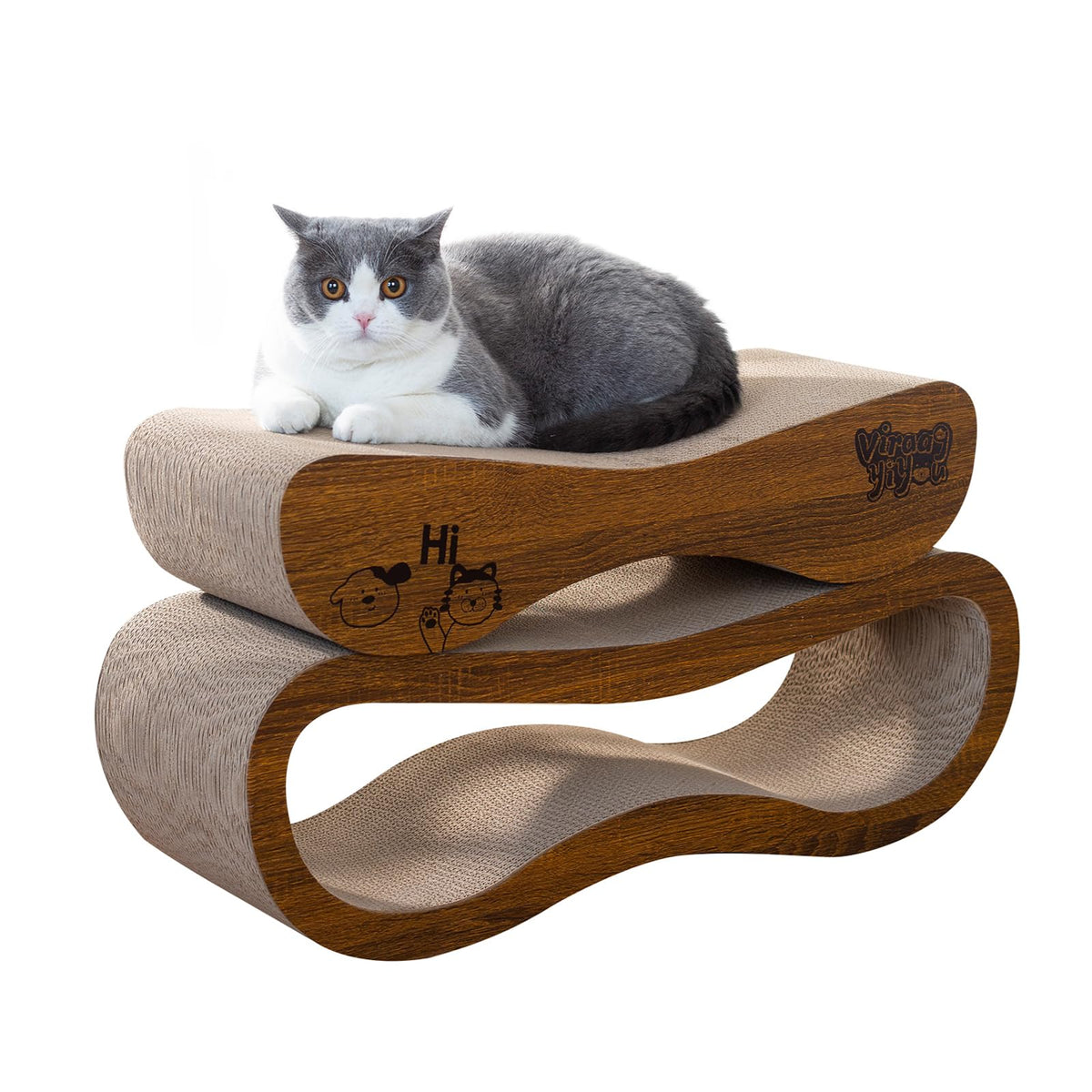 VIRAAGYIYOU cat scratcher 2in1 horizontal board provides versatile scratching and lounging space