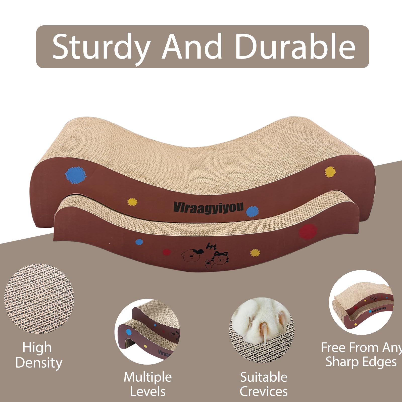 Viraagyiyou cat-scratcher anti-slip-base: sturdy base stays put during enthusiastic sessions