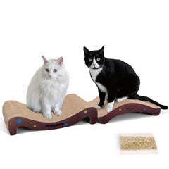 Viraagyiyou cat-scratcher curved-board large: curved design boosts natural scratching and spine-friendly exercise