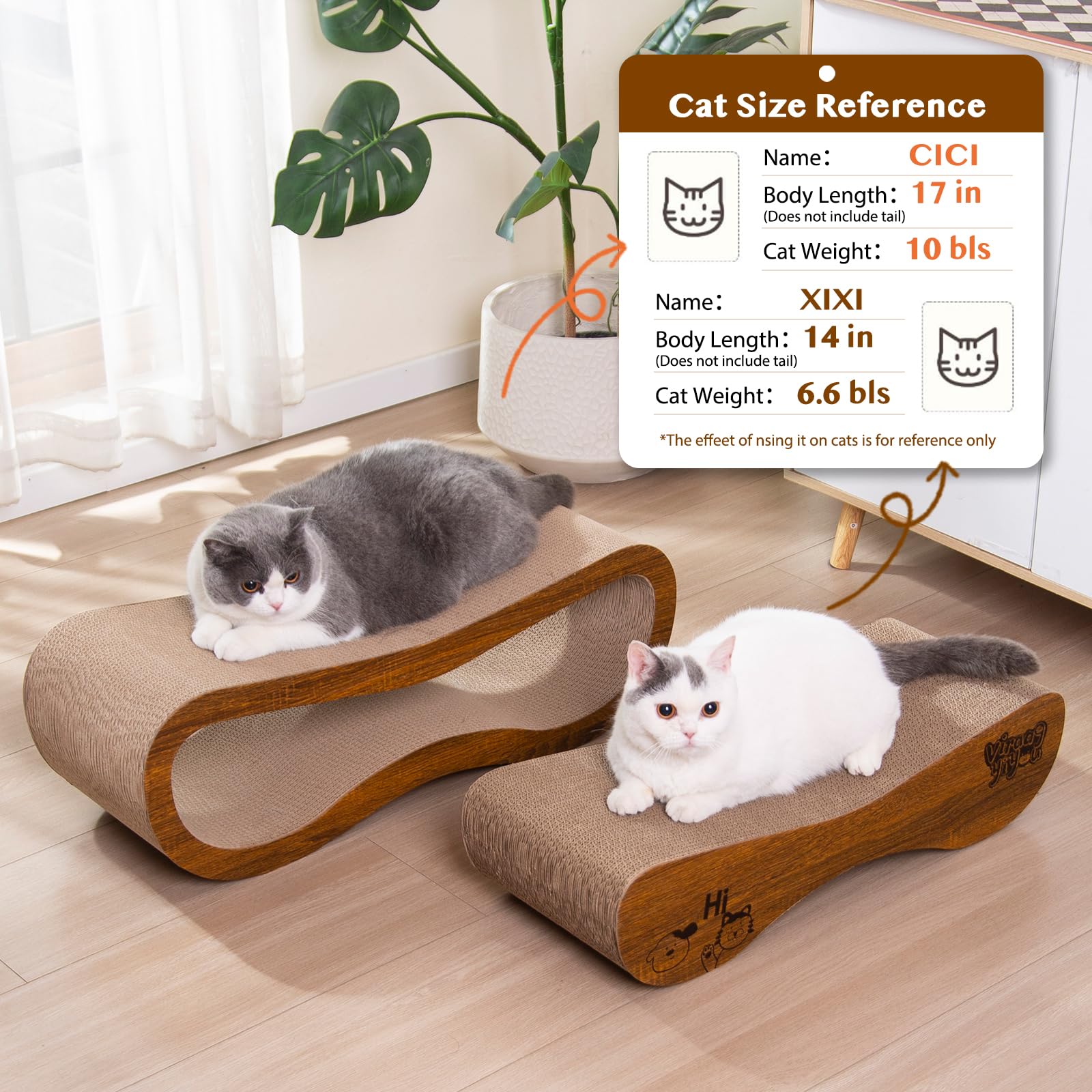 VIRAAGYIYOU cat scratcher curved design doubles as a comfy bed