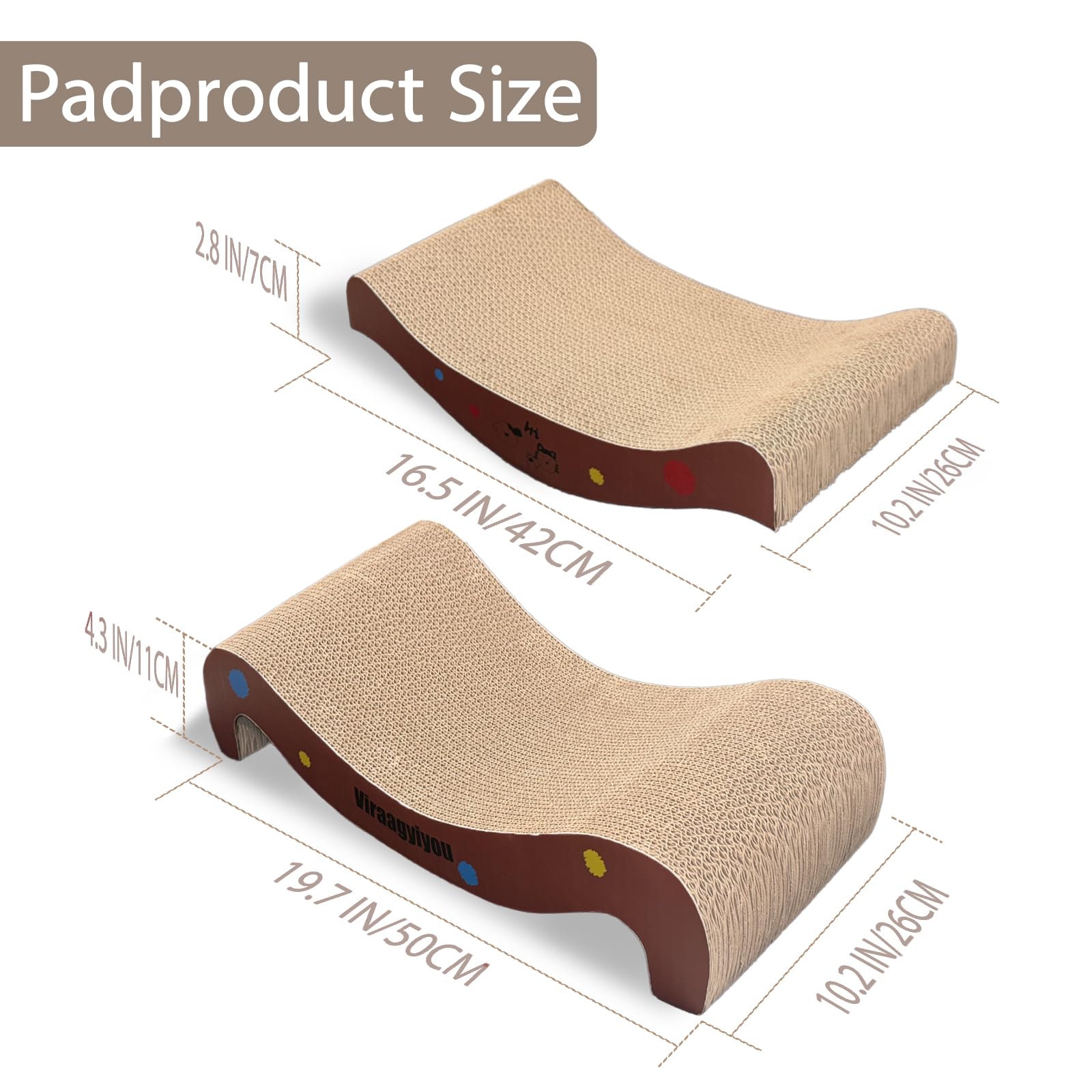 Viraagyiyou cat-scratcher double-sided-pad: replace worn side for longer scratching life