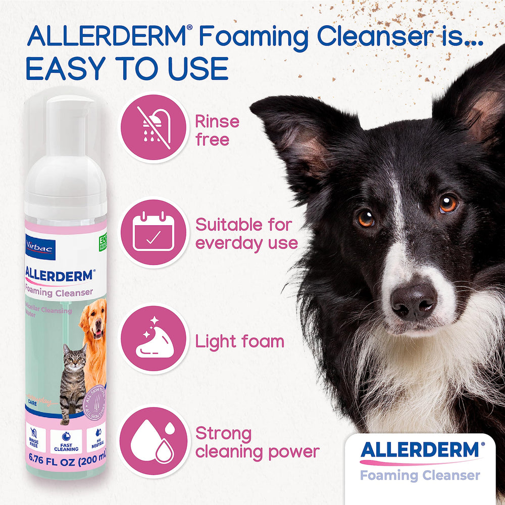 Virbac Allerderm deodorizing foam for pets freshens coats