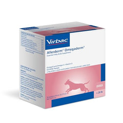 Virbac Allerderm Omegaderm dog with glossy coat; potential coat quality support