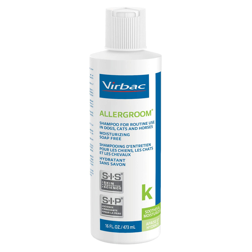 Virbac Allergroom bottle pour enables easy, gentle cleansing for pets.
