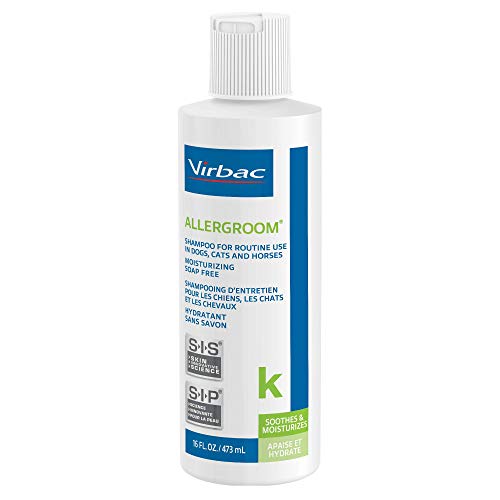 Virbac Allergroom chitosanide-film visualization emphasizes slow ingredient release for ongoing care.