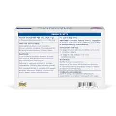Virbac ANXITANE tablets relax a dog lounging on a couch.
